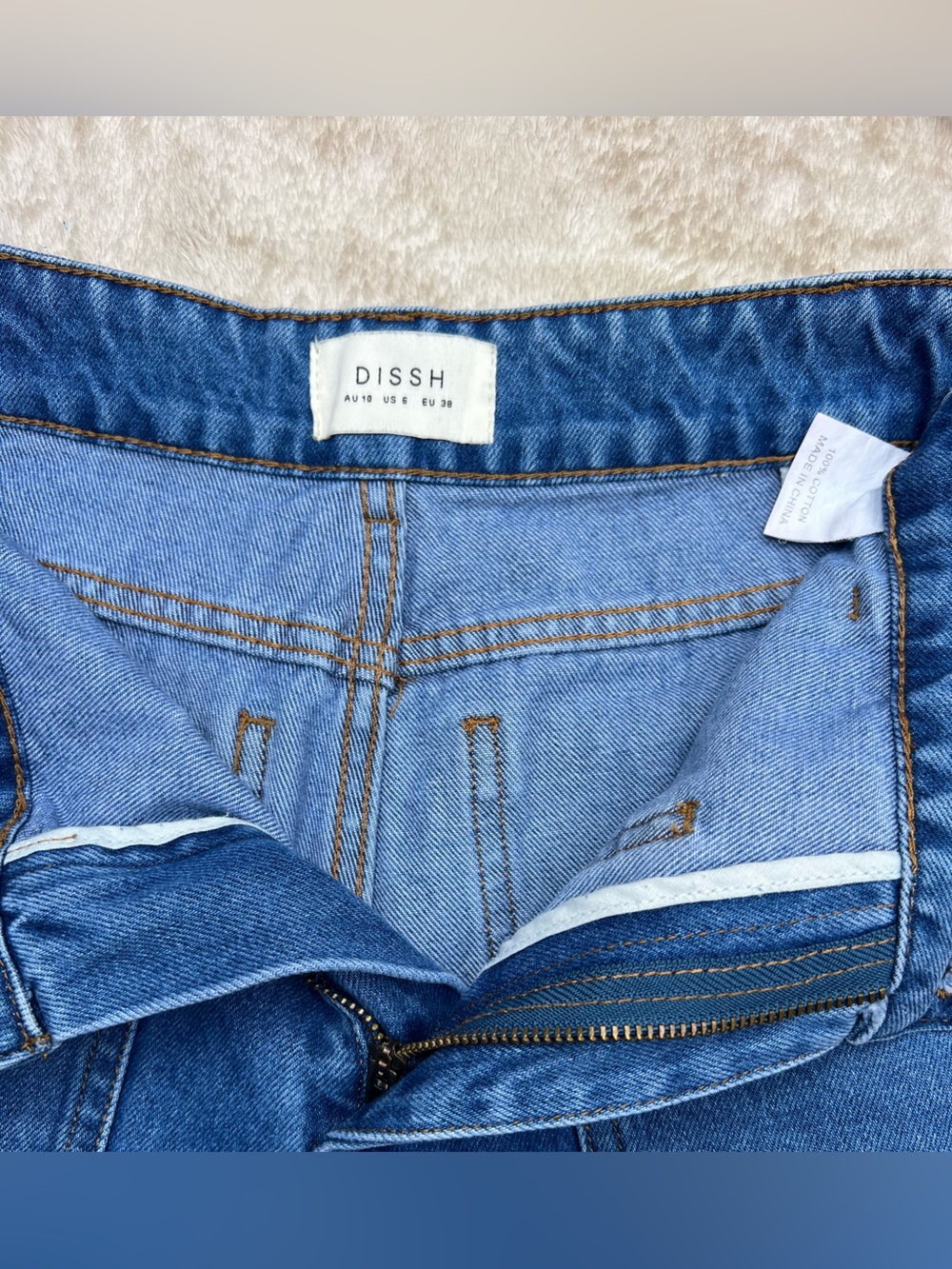 DISSH 100% Cotton Wide-Leg Denim Pants – Size 6 - Picture 3 of 10